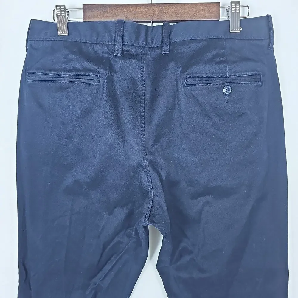 J Crew Chino Men 770 Straight Fit Stretch Black Dark Wash 33x32